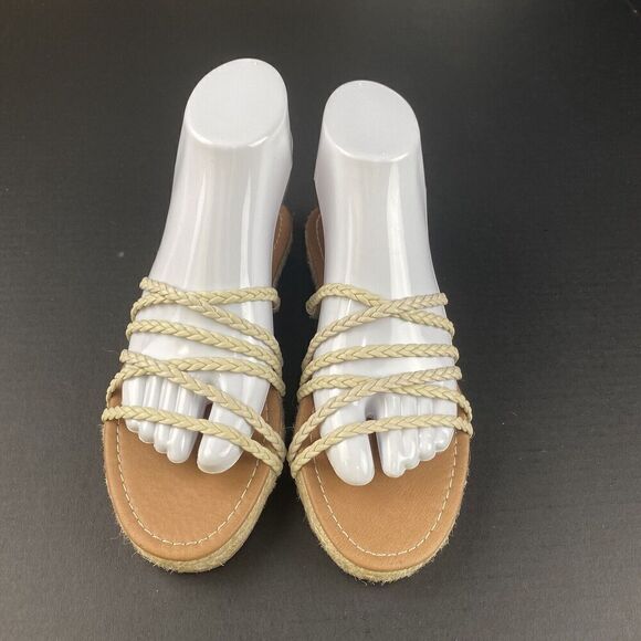 Madewell Women’s Kathryn Braided Leather Espadrille Slide Sandals Ivory Size 9 - Picture 14 of 16